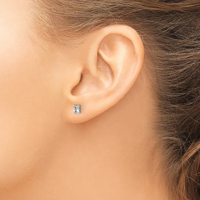 Earrings Goldia 14k White Gold 12 ctw Certified Lab Grown Diamond VSSI G Radiant 4 Prong Heavy Wt Stud Earrings