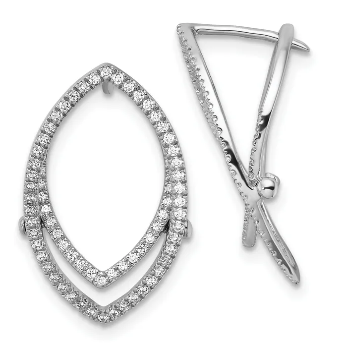 Earrings Goldia 14K White Gold Lab Grown VSSI G Diamond Marquise Shape Hinged Earrings Earrings Goldia 14K White Gold Lab Grown VSSI G Diamond Marquise Shape Hinged Earrings