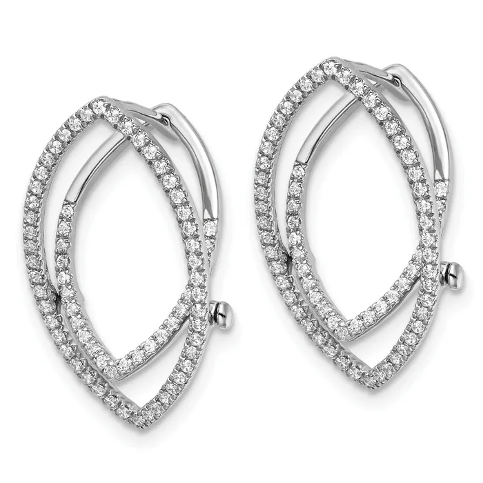 Earrings Goldia 14K White Gold Lab Grown VSSI G Diamond Marquise Shape Hinged Earrings