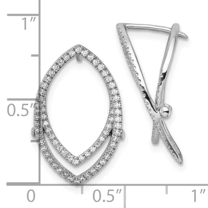 Earrings Goldia 14K White Gold Lab Grown VSSI G Diamond Marquise Shape Hinged Earrings