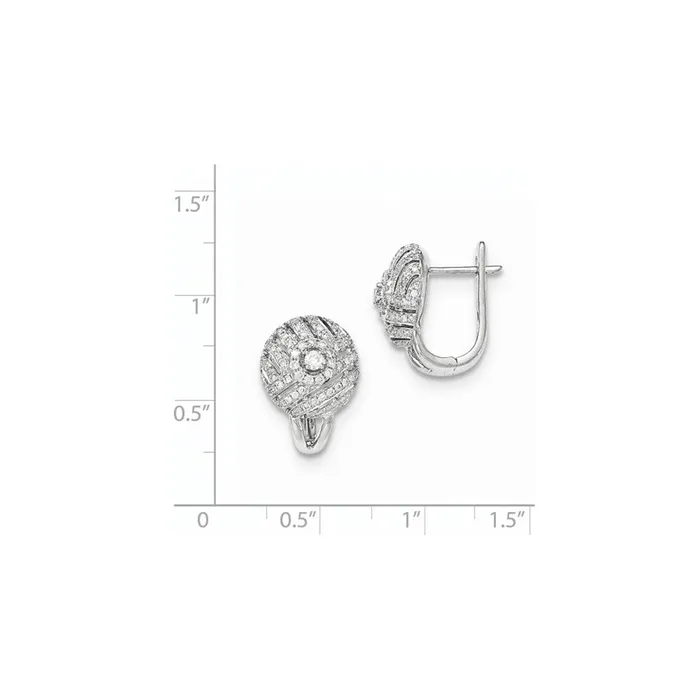 Earrings Goldia 14k White Gold Real Diamond Hinged Post Earrings