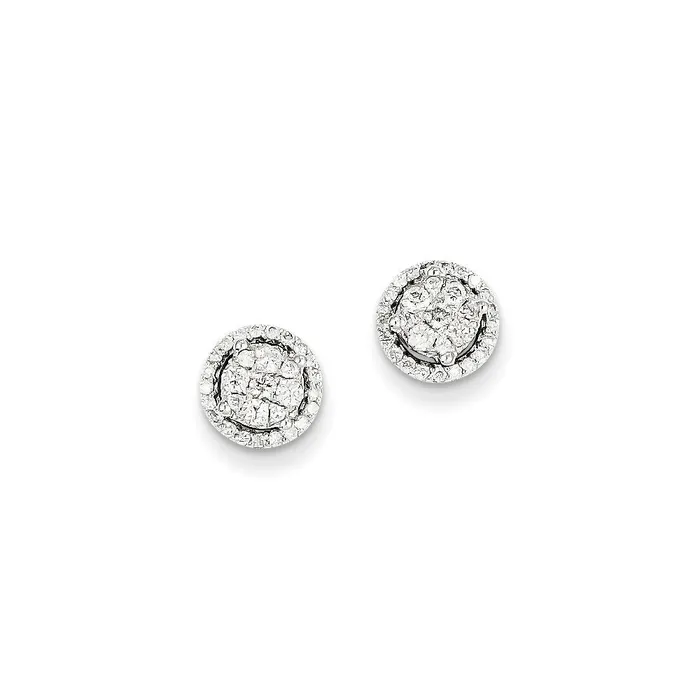 Earrings Goldia 14k White Gold Real Diamond Round Screw Back Post Earrings Earrings Goldia 14k White Gold Real Diamond Round Screw Back Post Earrings