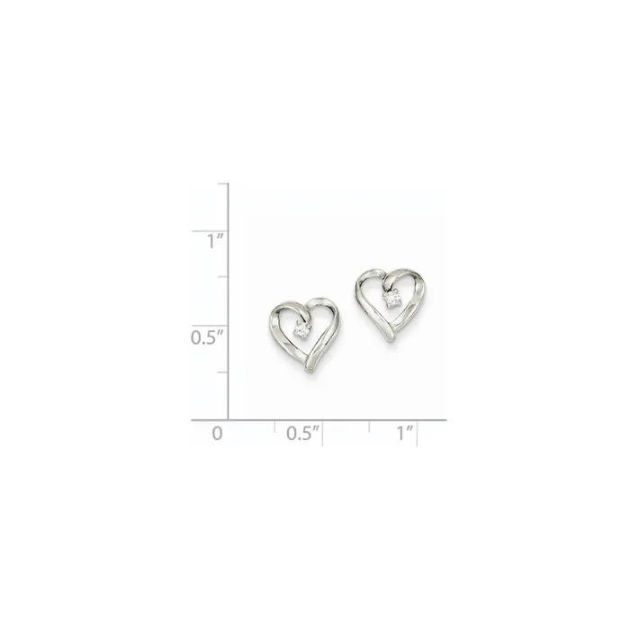 Earrings Goldia 14k White Gold VS Real Diamond heart Earrings