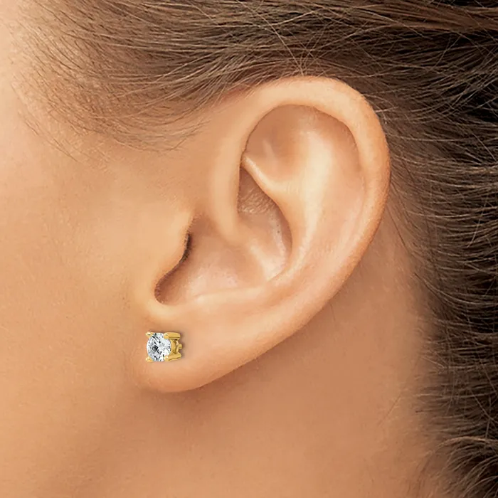 Earrings Goldia 14k Yellow Gold 34 ctw Lab Grown Diamond VSSI G Round 4 Prong Heavy Wt Stud Earrings