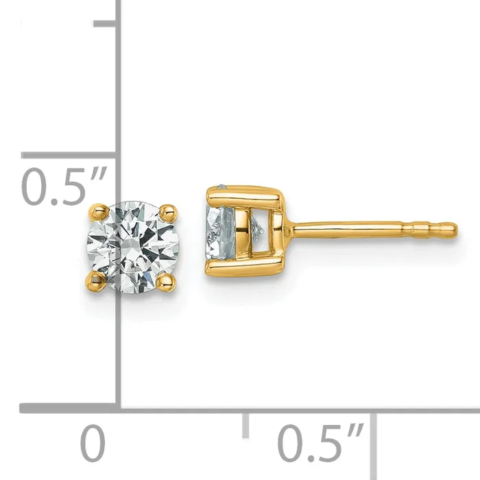 Earrings Goldia 14k Yellow Gold 34 ctw Lab Grown Diamond VSSI G Round 4 Prong Heavy Wt Stud Earrings