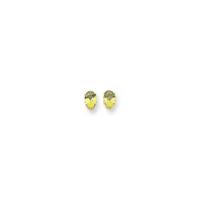 Earrings Goldia 14k Yellow Gold 7x5mm Oval Peridot Earrings