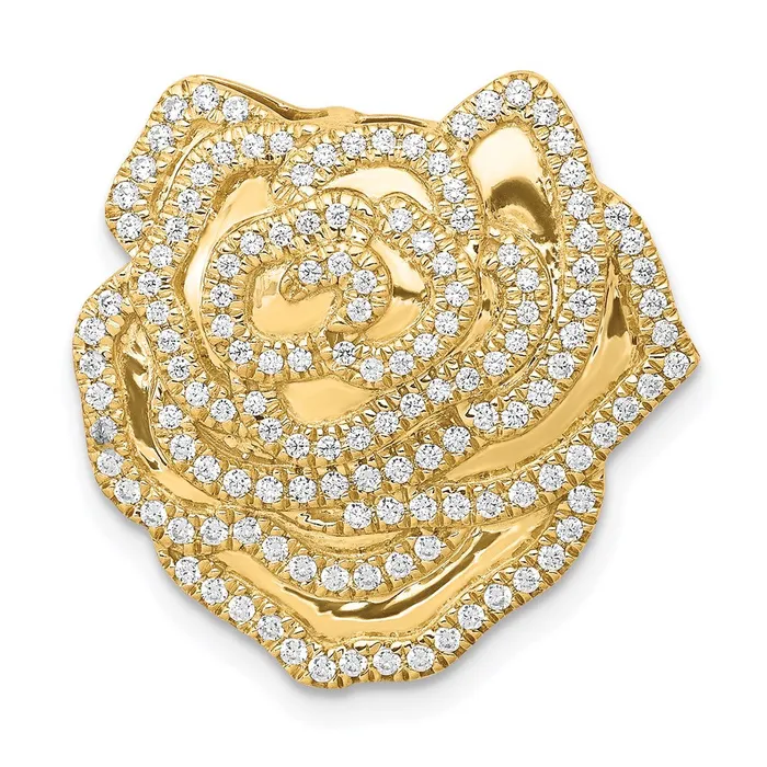 Earrings Goldia 14K Yellow Gold Real Diamond 12ct Fancy Flower Chain Slide Earrings Goldia 14K Yellow Gold Real Diamond 12ct Fancy Flower Chain Slide
