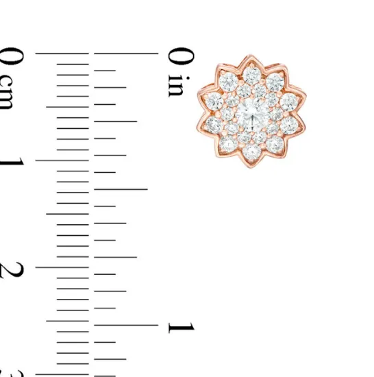 Earrings Goldiacom 1200 1 CT REAL Diamond Flower Stud Earrings 8K10K Yellow White or Rose Gold