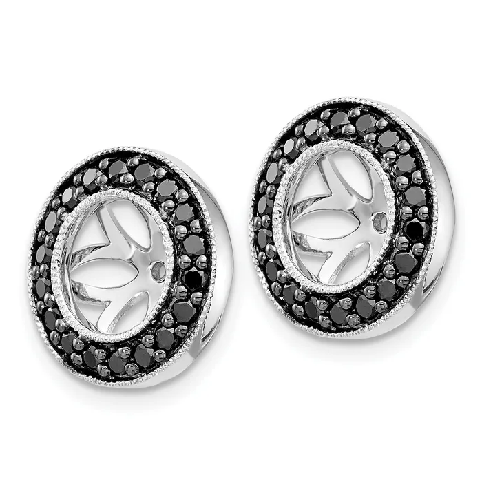 Earrings Goldia Solid 14k White Gold 13ct BlacK Simulated CZ Earring JacKets