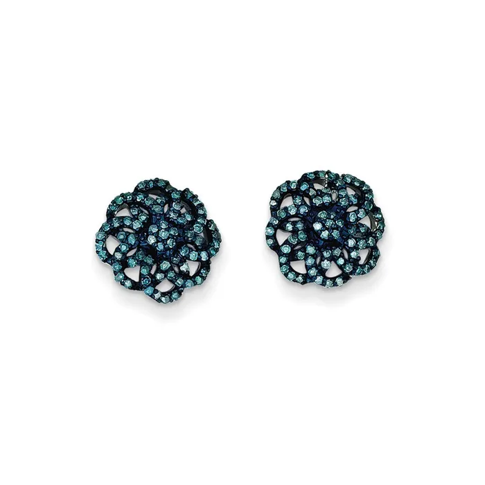 Earrings Goldia Sterling Silver Blue Diamond Post Earrings