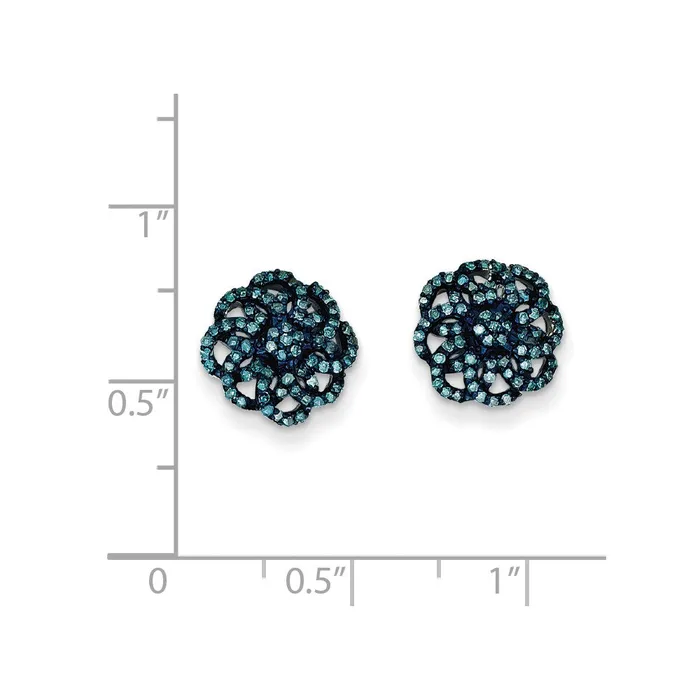 Earrings Goldia Sterling Silver Blue Diamond Post Earrings