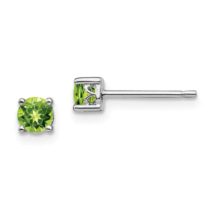 Earrings Goldia Sterling Silver Rhodiumplated 4mm Round Peridot Post Earrings Earrings Goldia Sterling Silver Rhodiumplated 4mm Round Peridot Post Earrings