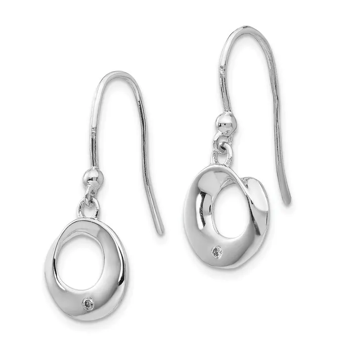 Earrings Goldia White Ice Sterling Silver Rhodiumplated Diamond Shepherd Hook Dangle Earrings