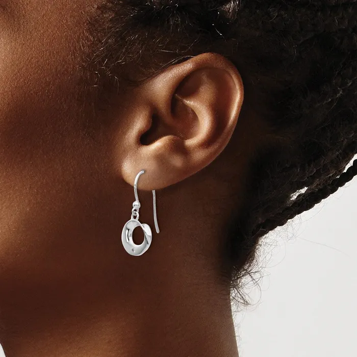 Earrings Goldia White Ice Sterling Silver Rhodiumplated Diamond Shepherd Hook Dangle Earrings