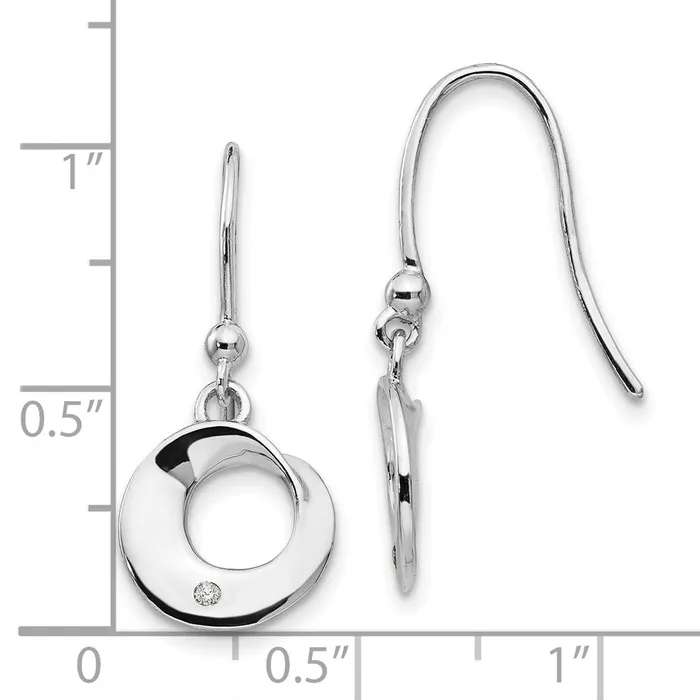 Earrings Goldia White Ice Sterling Silver Rhodiumplated Diamond Shepherd Hook Dangle Earrings