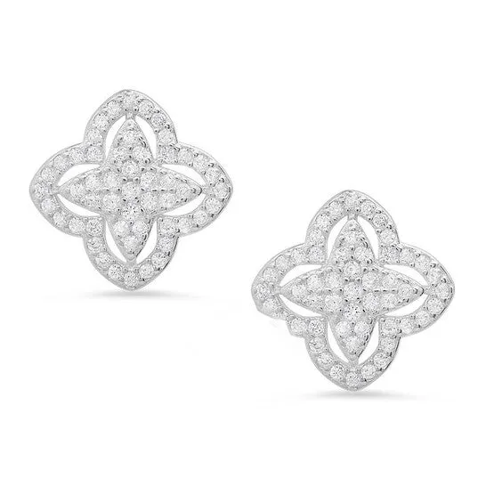 Earrings JMS always Original Kylie Harper Sterling Silver Pave Cubic Zirconia CZ Floral Stud Earrings Earrings JMS always Original Kylie Harper Sterling Silver Pave Cubic Zirconia CZ Floral Stud Earrings
