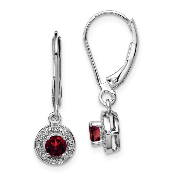 Earrings Sterling Silver Rhodiumplated Diamond u0026 Garnet Earrings Goldia Earrings Sterling Silver Rhodiumplated Diamond u0026 Garnet Earrings Goldia