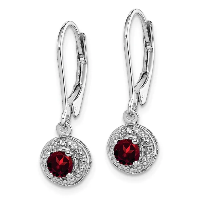 Earrings Sterling Silver Rhodiumplated Diamond u0026 Garnet Earrings Goldia