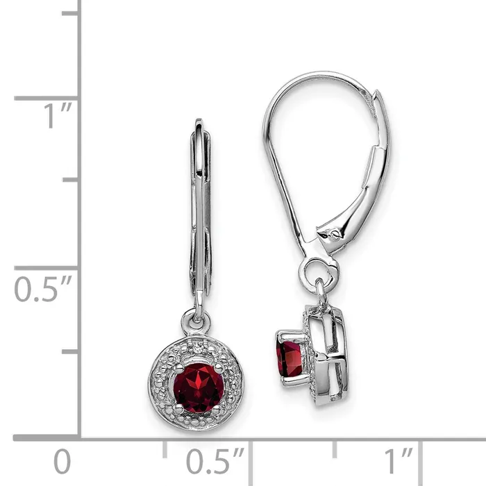 Earrings Sterling Silver Rhodiumplated Diamond u0026 Garnet Earrings Goldia