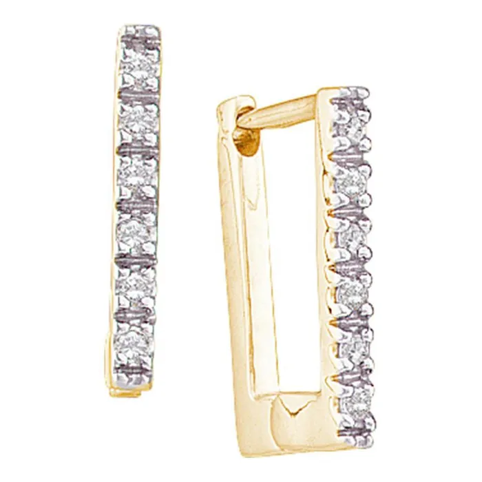 gndatlanta 10k Yellow Gold Round Diamond Rectangle Notchedpost Hoop Earrings 120 Cttw Earrings gndatlanta 10k Yellow Gold Round Diamond Rectangle Notchedpost Hoop Earrings 120 Cttw Earrings