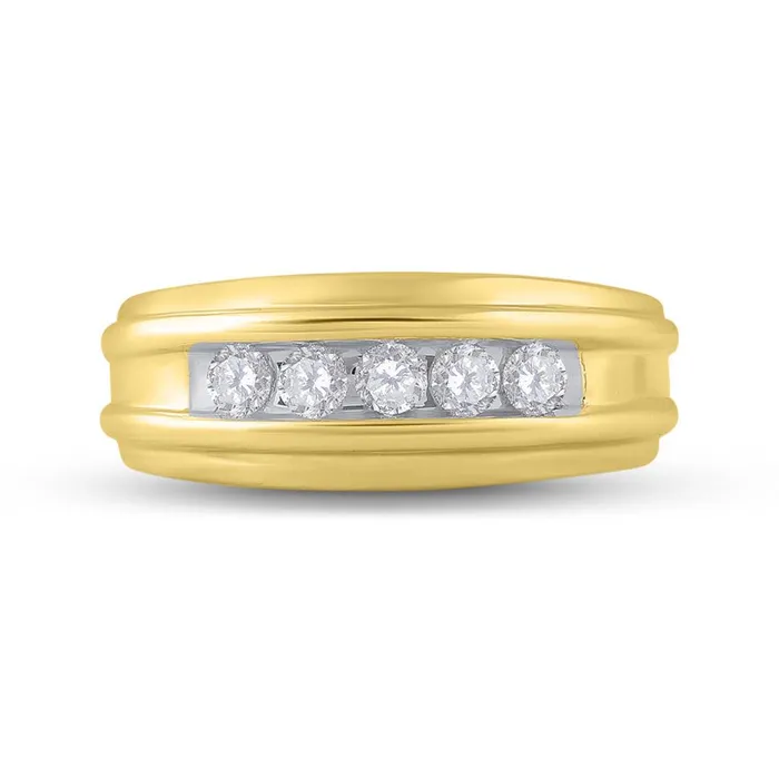 gndatlanta 14k Yellow Gold Round Diamond Wedding Channel Set Band Ring 12 Cttw Rings gndatlanta 14k Yellow Gold Round Diamond Wedding Channel Set Band Ring 12 Cttw Rings
