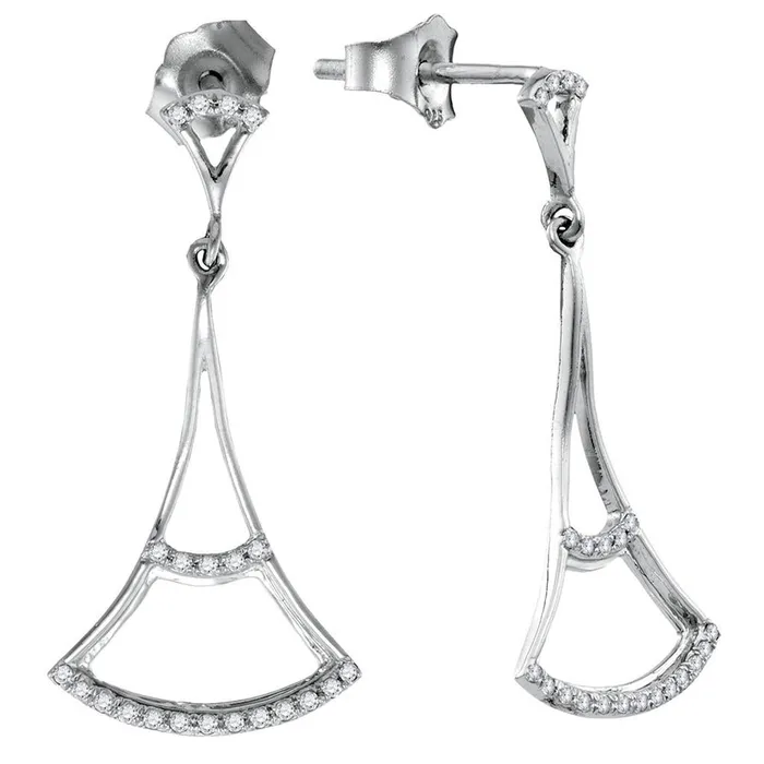 gndatlanta Earrings 14k White Gold Round Diamond Fashion Dangle Earrings 18 Cttw gndatlanta Earrings 14k White Gold Round Diamond Fashion Dangle Earrings 18 Cttw