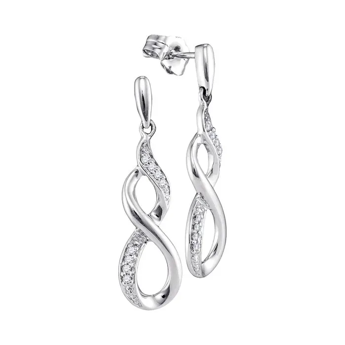 gndatlanta Earrings 14k White Gold Round Diamond Infinity Dangle Earrings 120 Cttw gndatlanta Earrings 14k White Gold Round Diamond Infinity Dangle Earrings 120 Cttw
