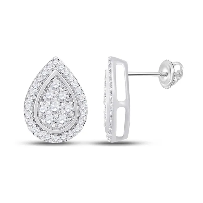 gndatlanta Earrings 14k White Gold Round Diamond Teardrop Earrings 13 Cttw gndatlanta Earrings 14k White Gold Round Diamond Teardrop Earrings 13 Cttw