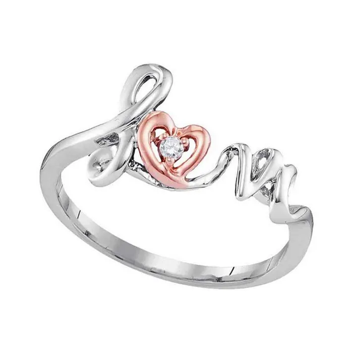 gndatlanta Rings 10k Twotone Gold Round Diamond Love Heart Ring 02 Cttw Size 8 gndatlanta Rings 10k Twotone Gold Round Diamond Love Heart Ring 02 Cttw Size 8