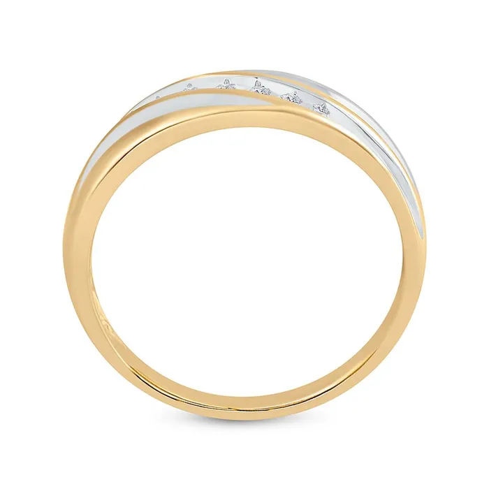 gndatlanta Rings 10k Twotone Gold Round Diamond Wedding Band Ring 16 Cttw