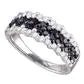 gndatlanta Rings 10k White Gold Round Black Diamond Band Ring 1 Cttw