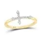 gndatlanta Rings 10k Yellow Gold Round Diamond Cross Ring 110 Cttw