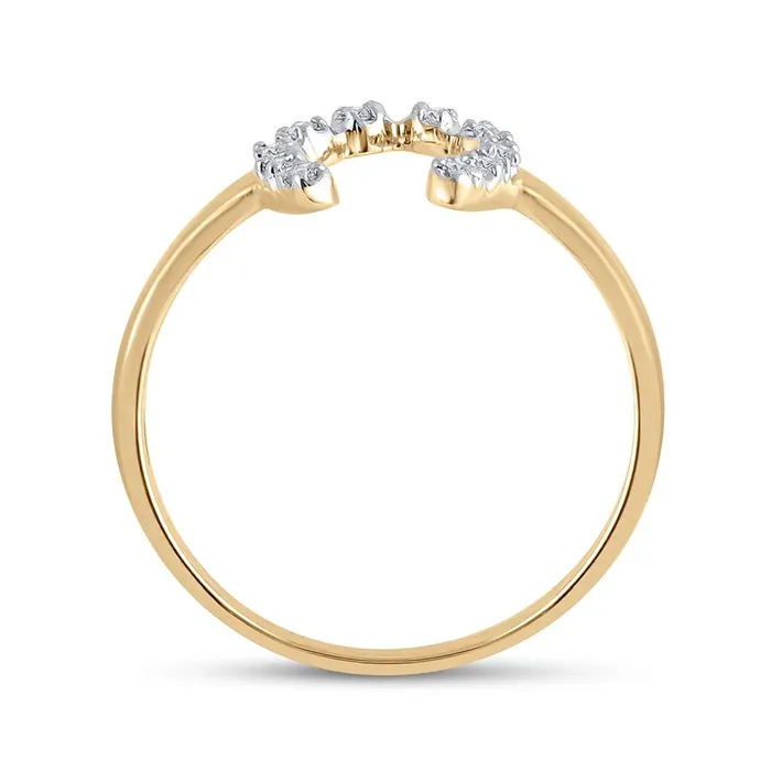 gndatlanta Rings 10k Yellow Gold Round Diamond Lucky Horseshoe Ring 120 Cttw