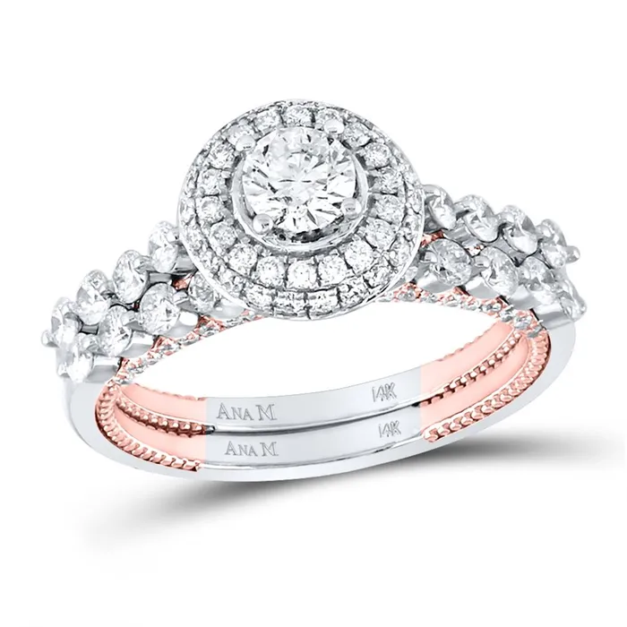 gndatlanta Rings 14k Twotone Gold Round Diamond Bridal Wedding Ring Set 134 Cttw Certified gndatlanta Rings 14k Twotone Gold Round Diamond Bridal Wedding Ring Set 134 Cttw Certified