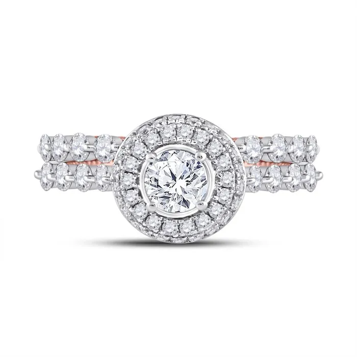 gndatlanta Rings 14k Twotone Gold Round Diamond Bridal Wedding Ring Set 134 Cttw Certified