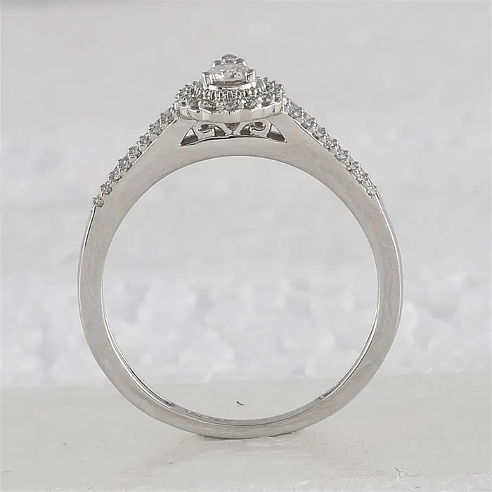 gndatlanta Rings 14k White Gold Round Diamond Bridal Wedding Ring Set 13 Cttw