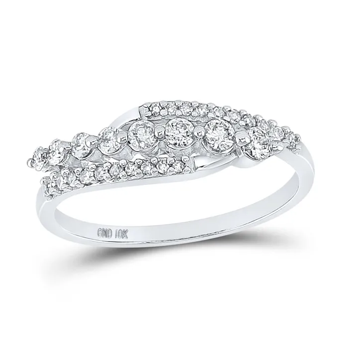 gndatlanta Rings 14k White Gold Round Diamond Triple Row Band Ring 13 Cttw gndatlanta Rings 14k White Gold Round Diamond Triple Row Band Ring 13 Cttw