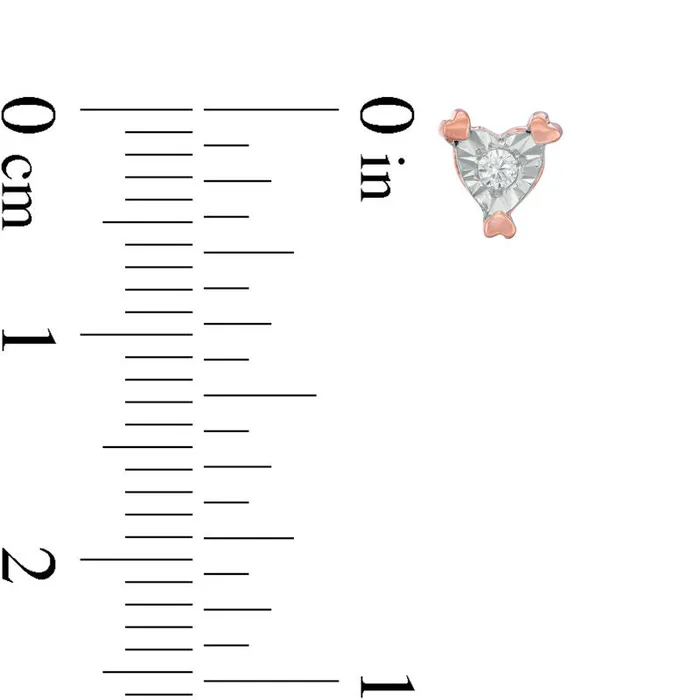 Goldia 01 CT TW Diamond Solitaire Heart Stud Earrings in 10K Rose Gold Earrings Goldia 01 CT TW Diamond Solitaire Heart Stud Earrings in 10K Rose Gold Earrings