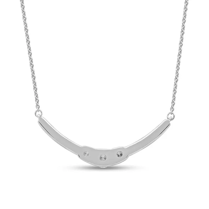 Goldia 05 CT TW Natural Diamond Curved Bar Necklace in 10K White Gold Necklaces Goldia 05 CT TW Natural Diamond Curved Bar Necklace in 10K White Gold Necklaces