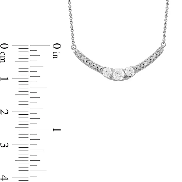 Goldia 05 CT TW Natural Diamond Curved Bar Necklace in 10K White Gold Necklaces Goldia 05 CT TW Natural Diamond Curved Bar Necklace in 10K White Gold Necklaces