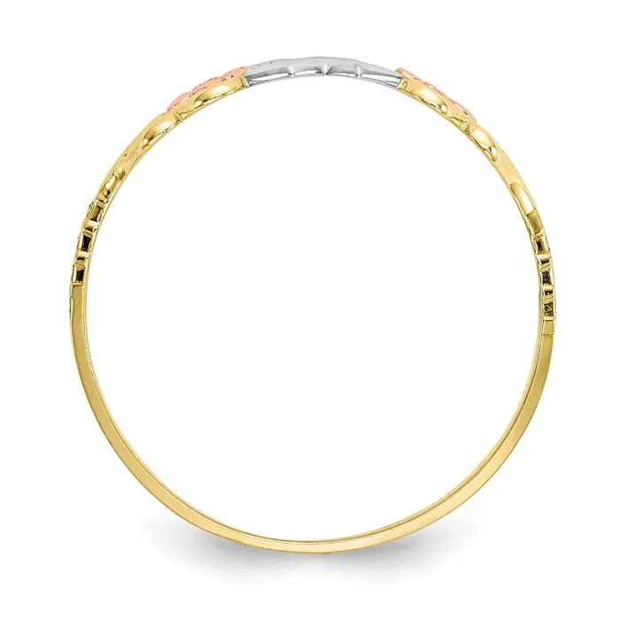 Goldia 10K TwoTone Gold wWhite Rhodium Double Heart Ring Rings
