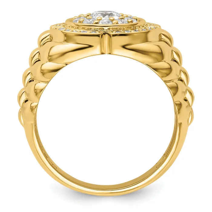 Goldia 10k Yellow Gold 1 15 Ct Lab Grown Diamond VSSI G Mens Cluster Ring Rings