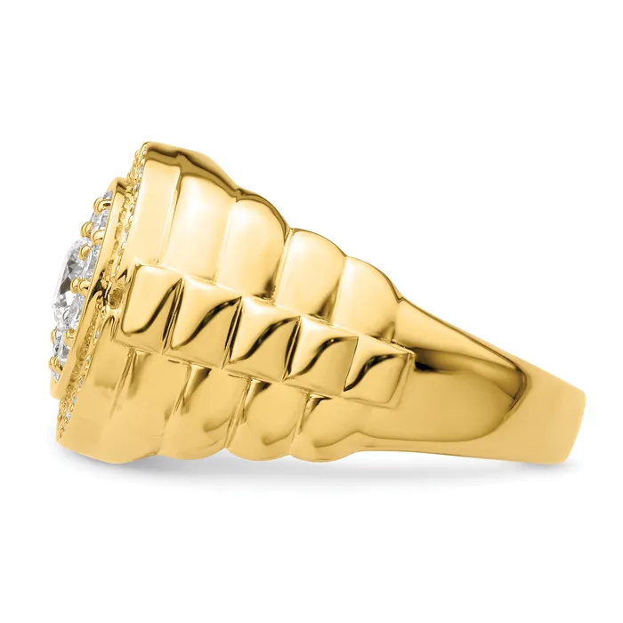 Goldia 10k Yellow Gold 1 15 Ct Lab Grown Diamond VSSI G Mens Cluster Ring Rings