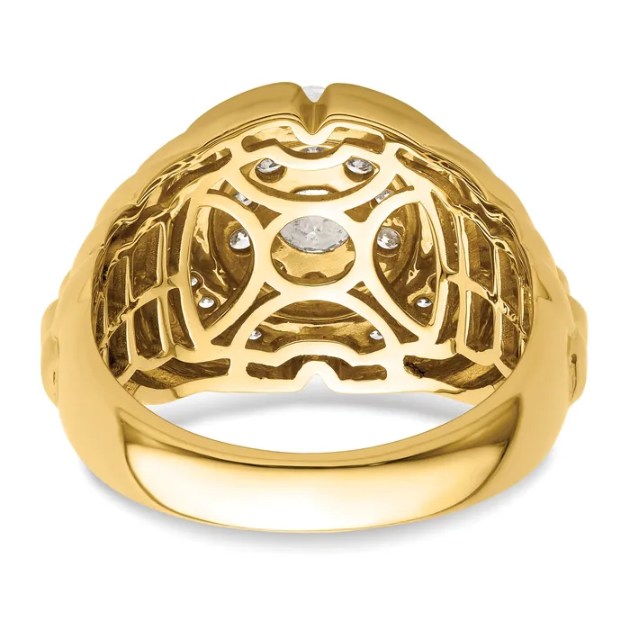 Goldia 10k Yellow Gold 1 15 Ct Lab Grown Diamond VSSI G Mens Cluster Ring Rings