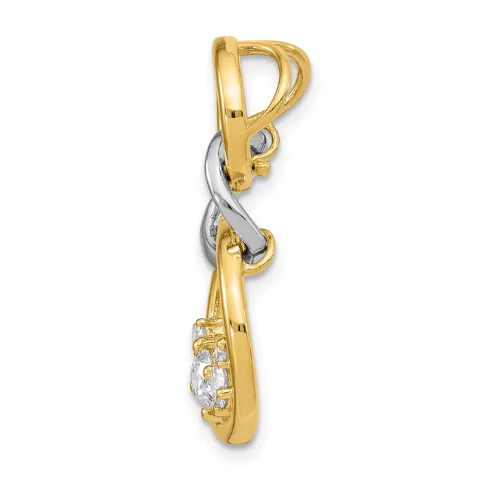 Goldia 14k TwoTone Gold Polished Real Diamond Triple Circle Chain Slide Rings