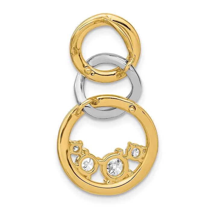 Goldia 14k TwoTone Gold Polished Real Diamond Triple Circle Chain Slide Rings