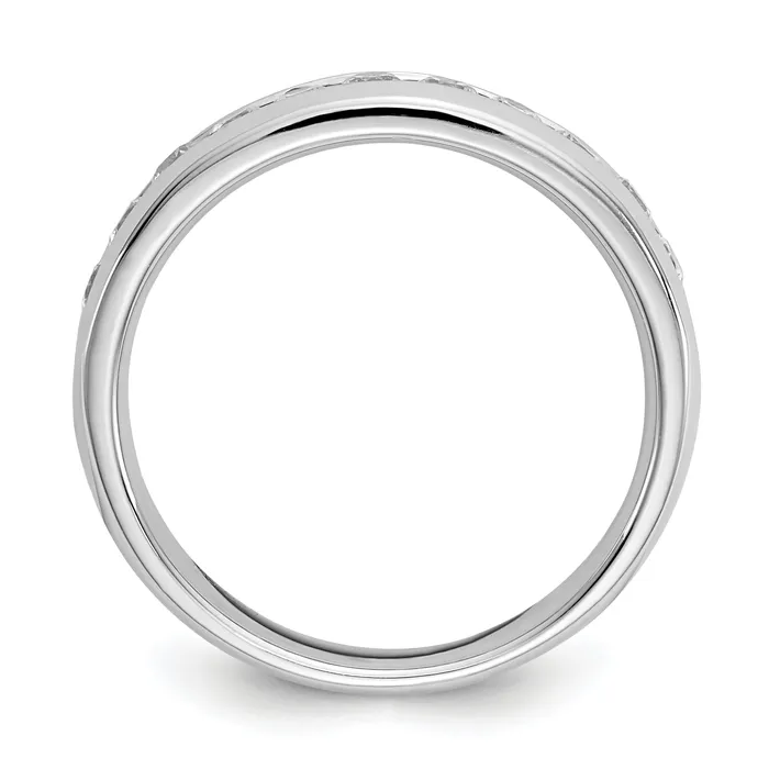 Goldia 14k White Gold 12 Ct Lab Grown Diamond VSSI G Eleven Stone Channel Set Band Ring Rings