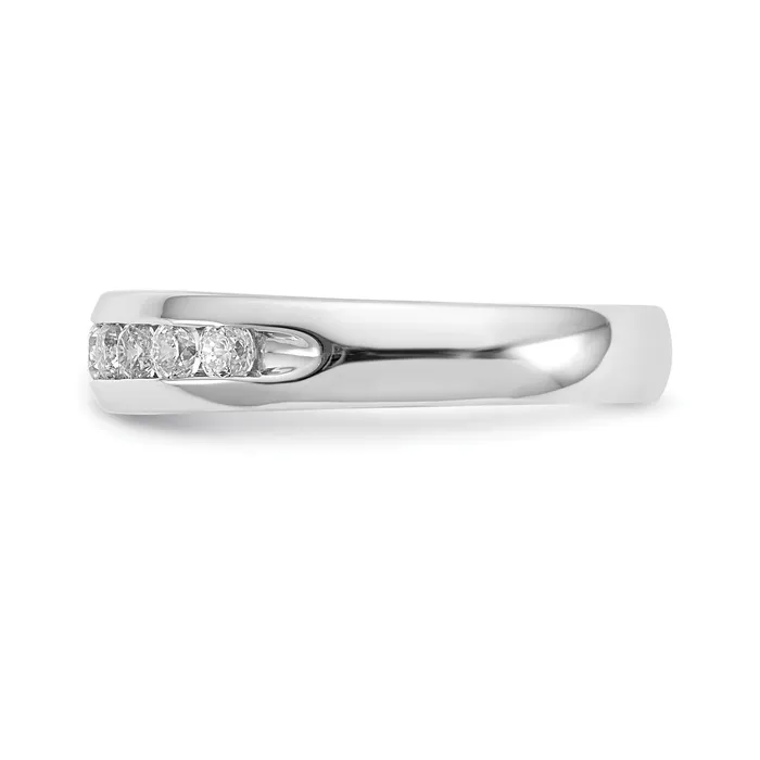 Goldia 14k White Gold 12 Ct Lab Grown Diamond VSSI G Eleven Stone Channel Set Band Ring Rings
