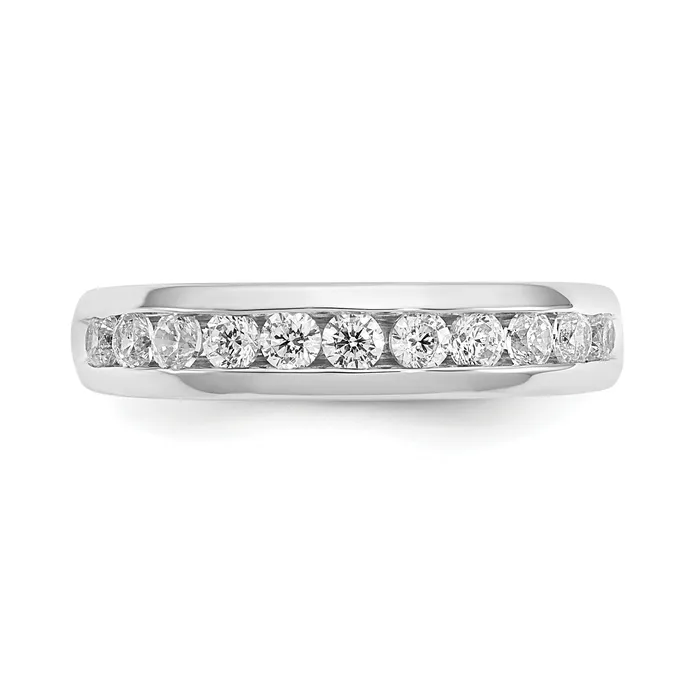 Goldia 14k White Gold 12 Ct Lab Grown Diamond VSSI G Eleven Stone Channel Set Band Ring Rings