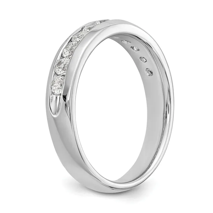 Goldia 14k White Gold 12 Ct Lab Grown Diamond VSSI G Eleven Stone Channel Set Band Ring Rings